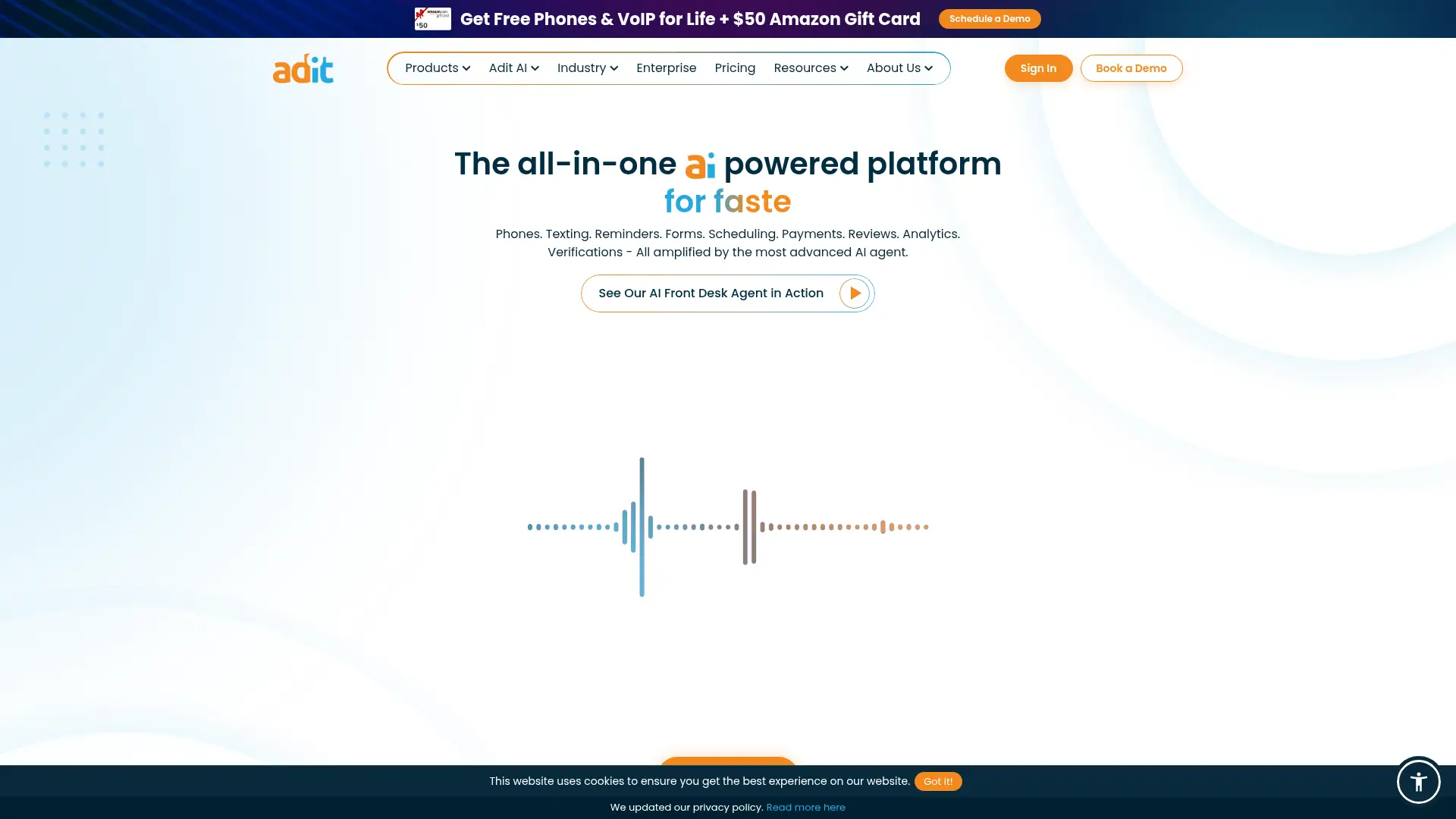Screenshot of the Adit homepage as it appeared on 2026-08-01